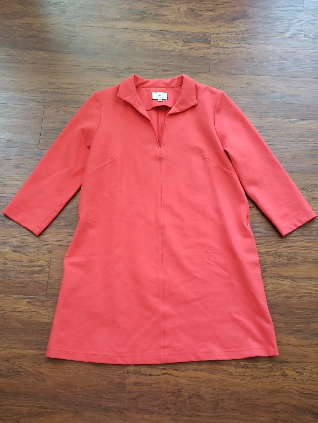 Tuckernuck Red Collar Shirt Dress Size L Preppy Summer Designer Coastal